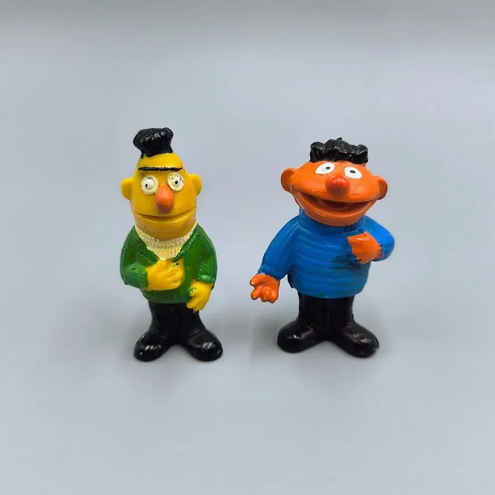 Vintage 1970s Sesame Street Minikins Bert & Ernie Pvc Figures Heimo Germany 2